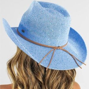 C.C. Sky Blue Sequin Cowboy Hat